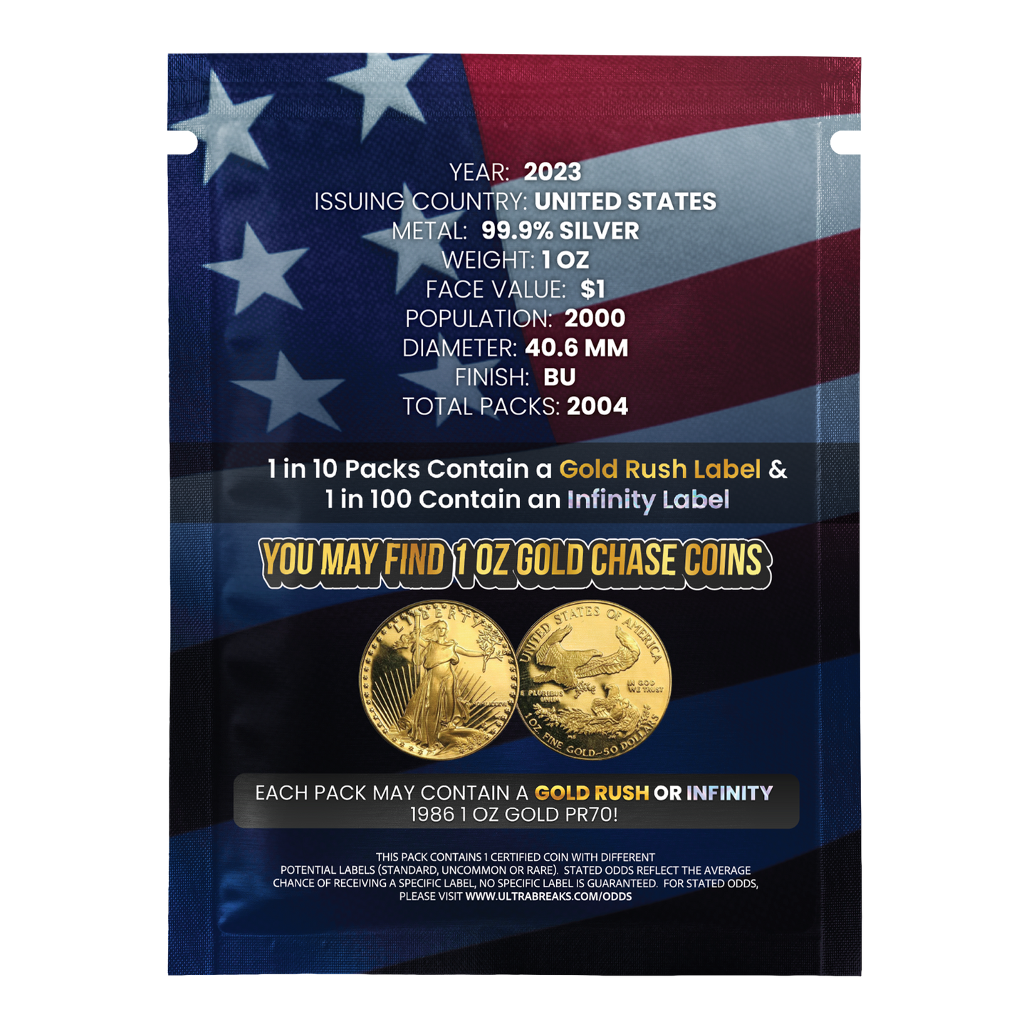 2023 Silver Eagle MS70 & Gold Chase Coins - UltraBreaks Made in the USA