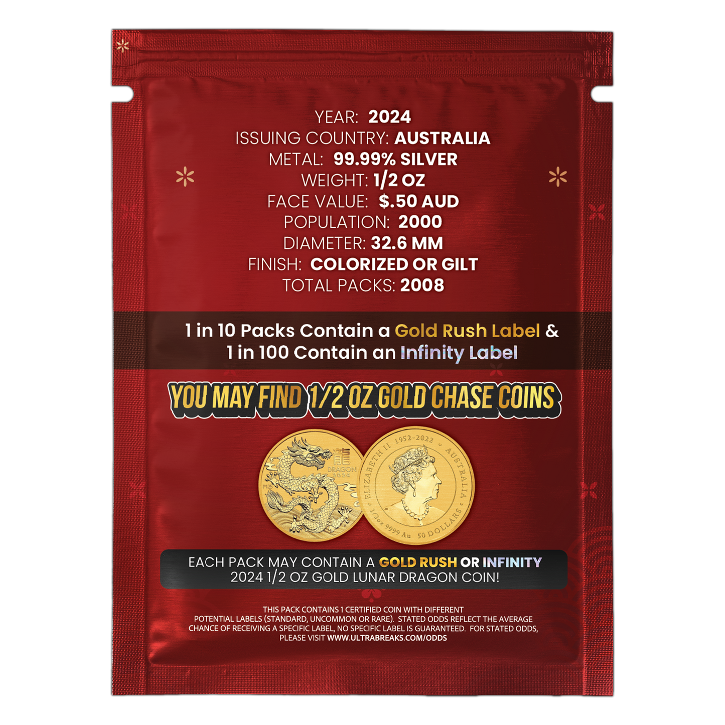 UltraBreaks Lunar Dragon: featuring 1/2 oz Silver & Gold Chase Coins