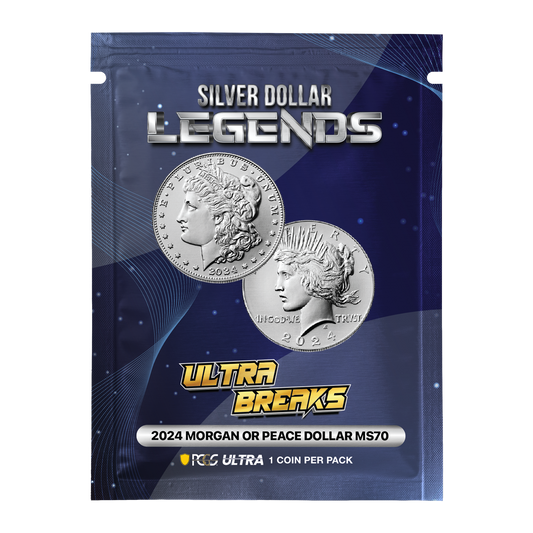 UltraBreaks Silver Dollar Legends: featuring 2024 Morgan or Peace Dollar PCGS MS70 & Chase Coins