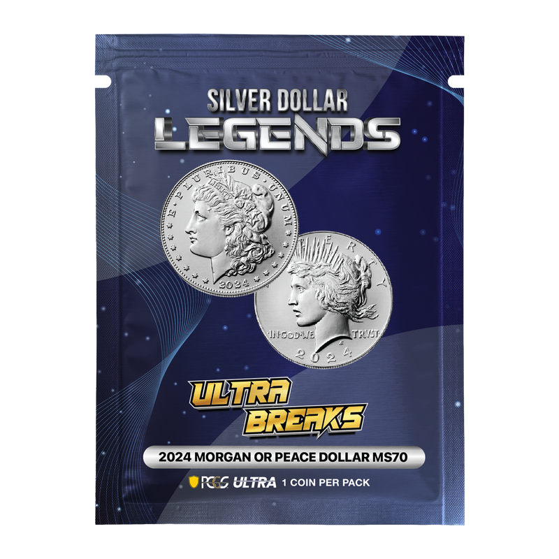 UltraBreaks Silver Dollar Legends: featuring 2024 Morgan or Peace Dollar PCGS MS70 & Chase Coins