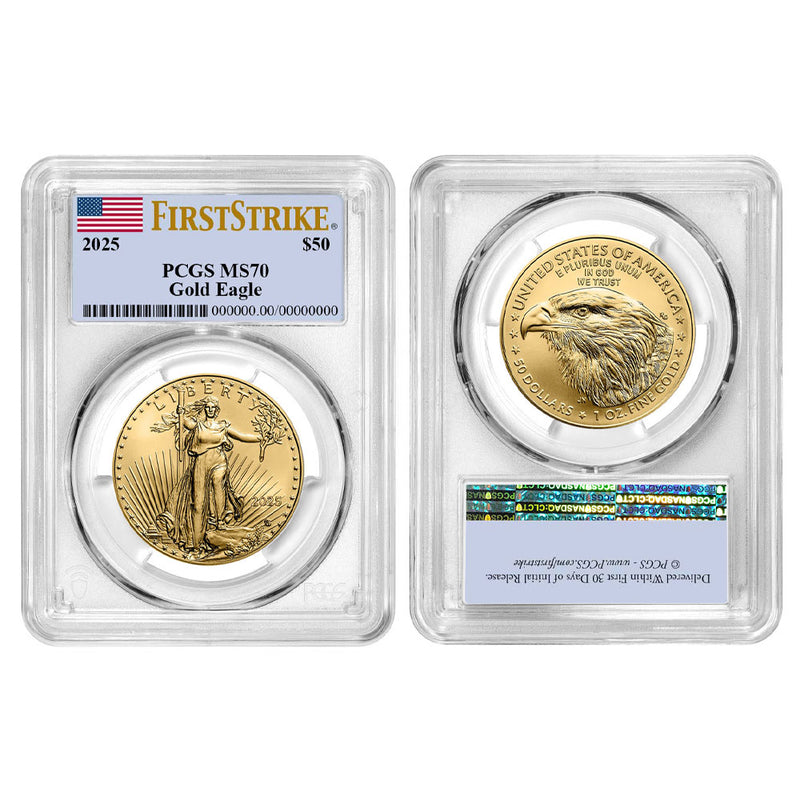 2025 American Gold Eagle 4pc Set - PCGS MS70 FS Flag Label