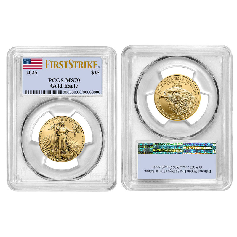 2025 American Gold Eagle 4pc Set - PCGS MS70 FS Flag Label