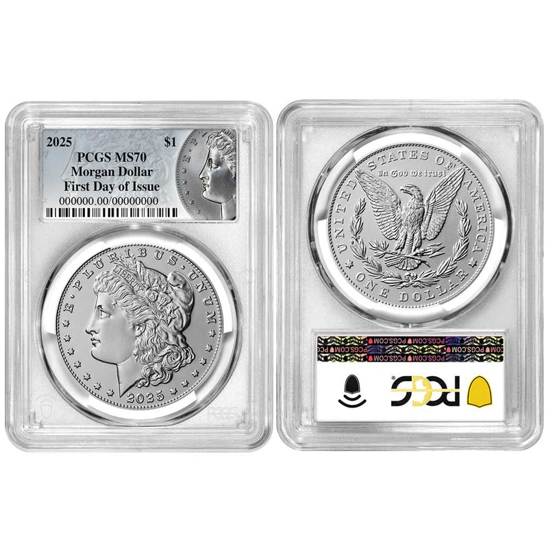 2025 $1 Morgan and Peace Silver Dollar 2pc Set - PCGS MS70 FDOI