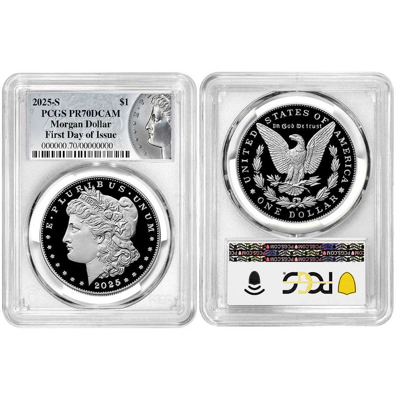 2025-S Proof $1 Morgan and Peace Silver Dollar 2pc Set - PCGS PR70 DCAM FDOI