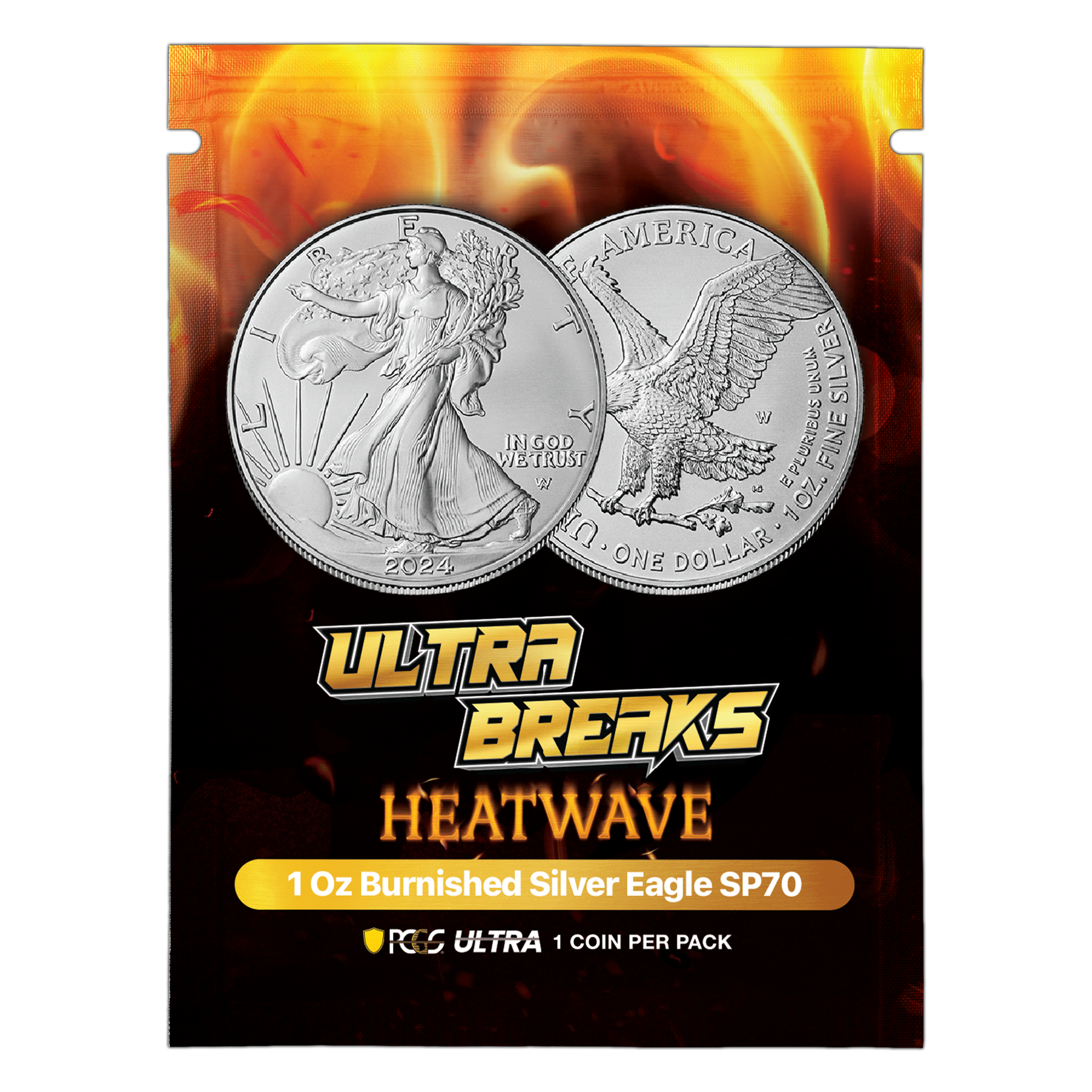 UltraBreaks Heatwave: featuring 1 oz Burnished Silver Eagle & Gold Cha