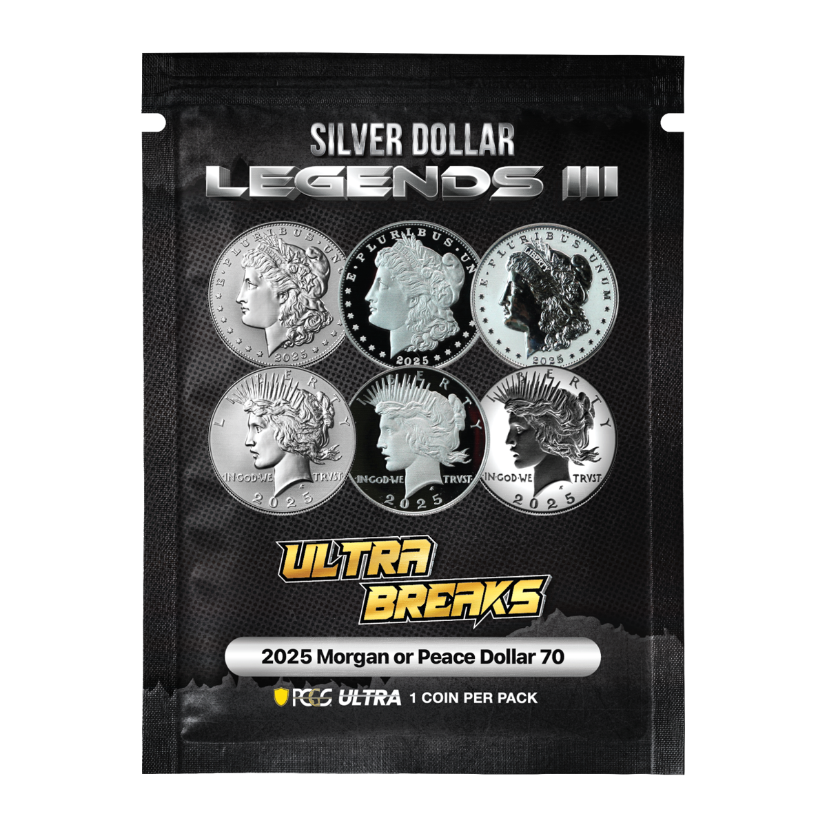 UltraBreaks Silver Dollar Legends III – 2025 Morgan or Peace Dollar 70