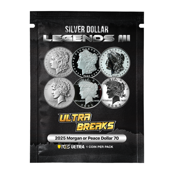 UltraBreaks Silver Dollar Legends III – 2025 Morgan or Peace Dollar 70